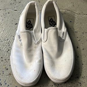 Vans white slip on sneakers size womens 9.5